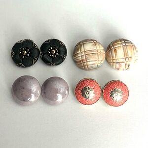 BOGO Vintage Clip-On Bundle - Four Pairs of Vintage Earrings